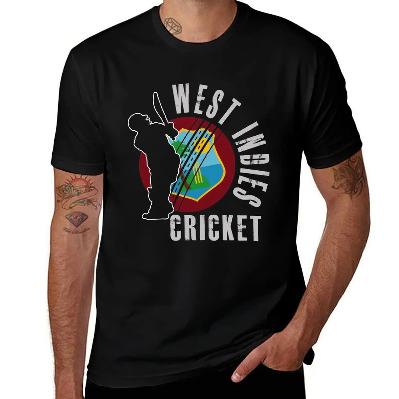 Magliette del Campionato Mondiale di Cricket delle Indie Occidentali, T-shirt sportiva, T-shirt sportiva basic a maniche corte