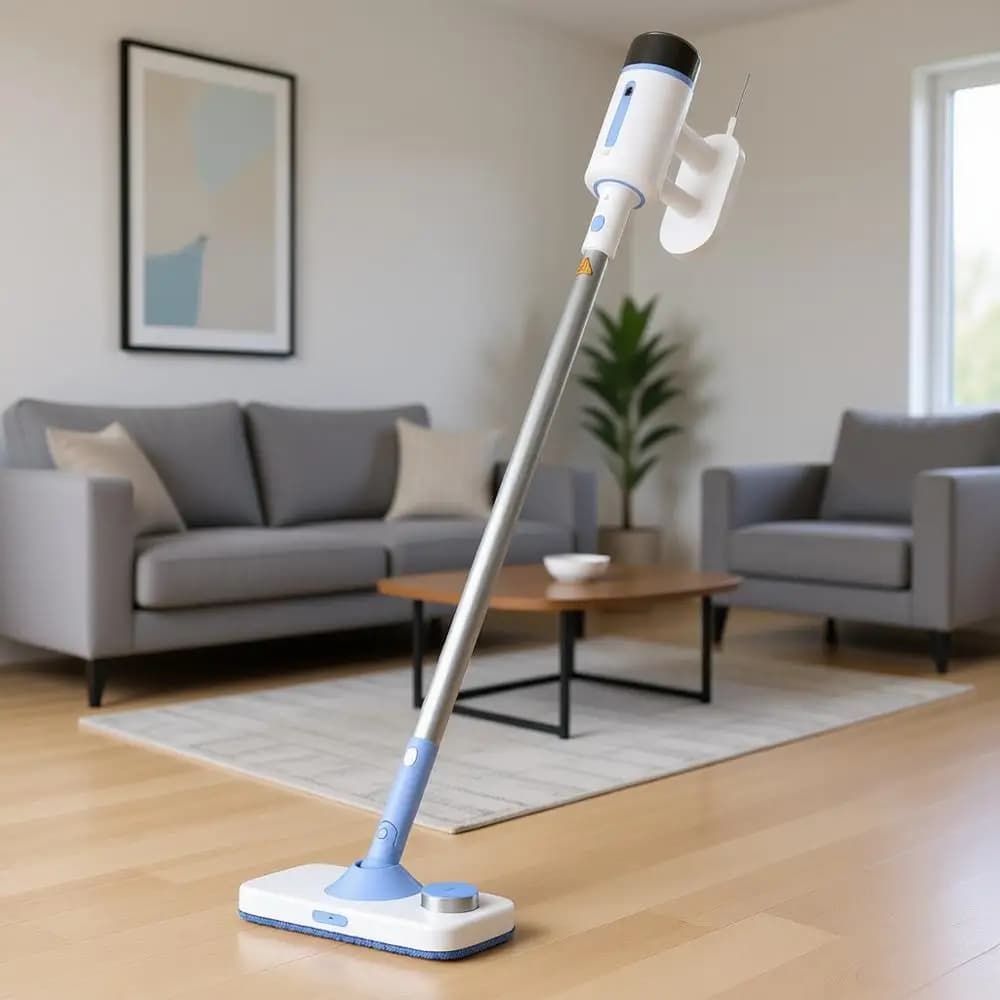 Pulitore a Vapore 10-in-1 con Dispositivo Portatile Staccabile per Pavimenti, Vestiti, Finestre, Piastrelle, Mobili, Tappeti e Uso Domestico Completo
