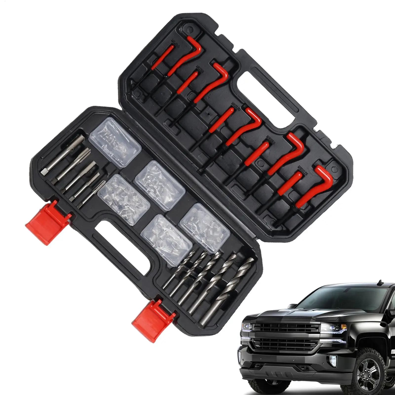 M5 M6 M8 M10 M12 fillets repair kit, threaded inserts to restore damaged threads, repair tools, drill bit for car repair