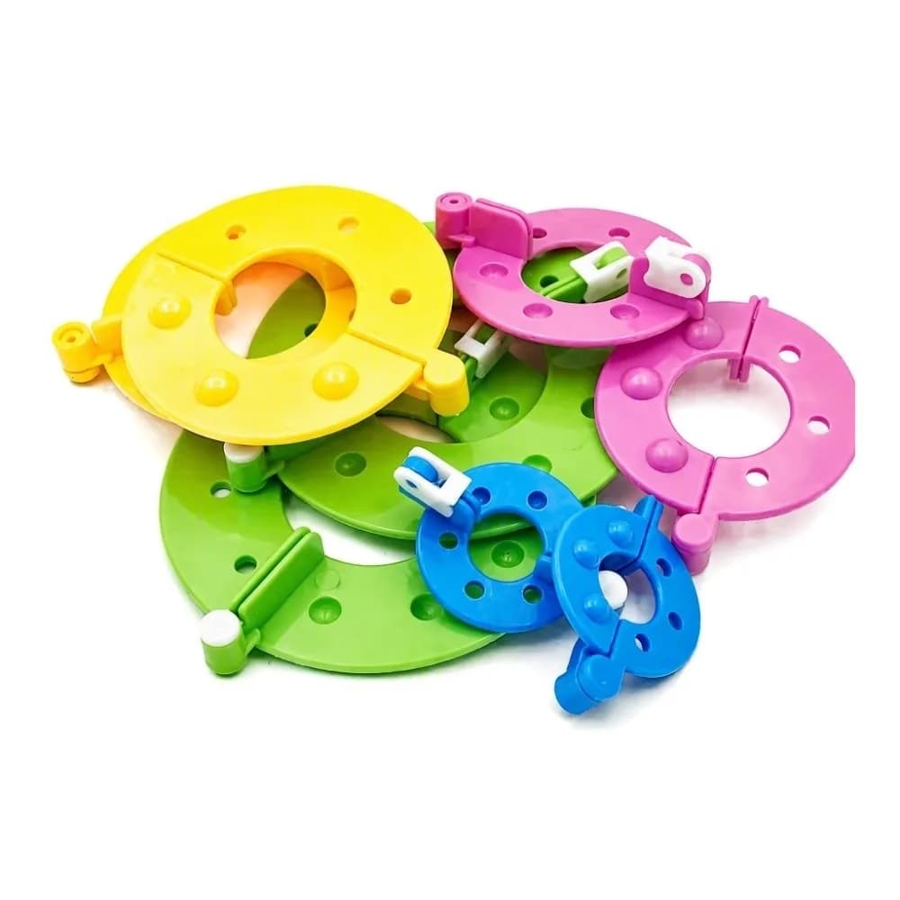 4 Sizes Pompom Maker Kits Colorful Design Needle Knitting Compatible Pompoms Maker Tool Pack of 8 Easy to Use DIY Pompom Tool