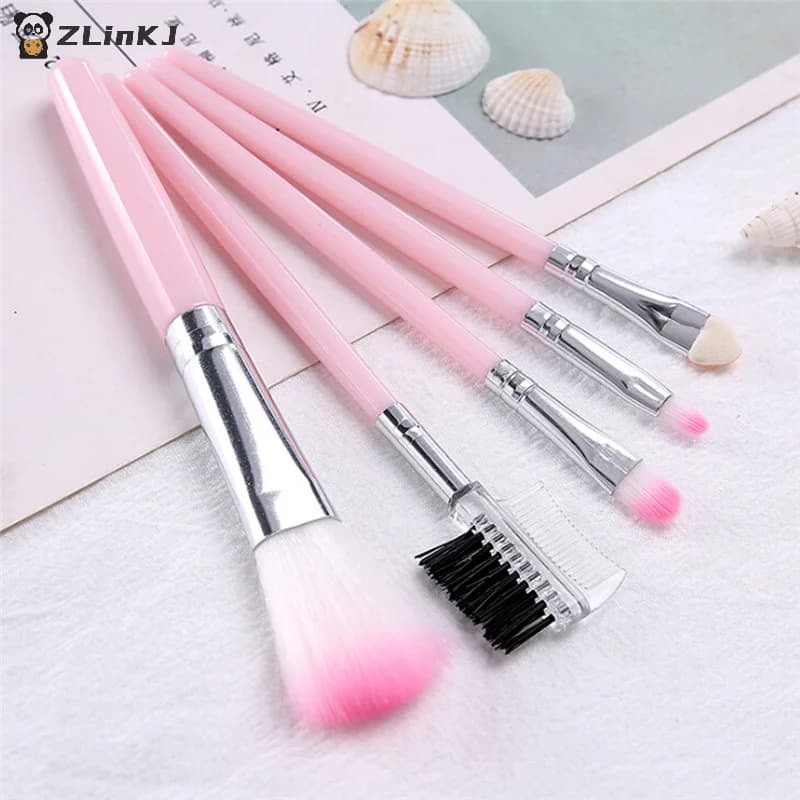 ▶ Set di pennelli cosmetici per trucco da donna, 5 pezzi, per ombretti, rossetti, set di strumenti per pennelli cosmetici