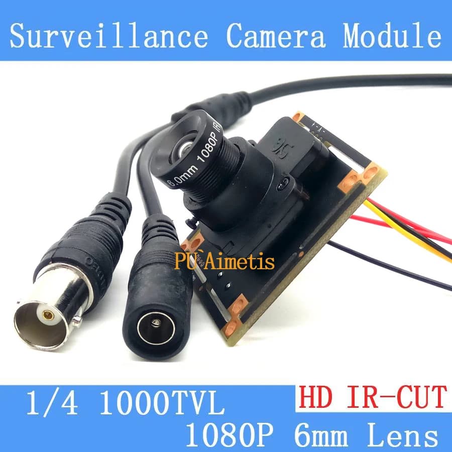 PCB card module for CMOS 1000TVL security camera with IR CUT filter with lens 1080P 3.6 mm 6 mm