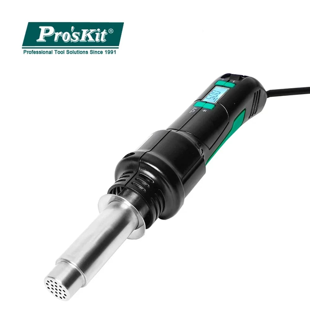 Pro'sKit SS-602H 300W Pistola ad aria calda portatile Display LCD Temperatura regolabile Pistola dissaldante a calore per riparazione di telefoni cellulari