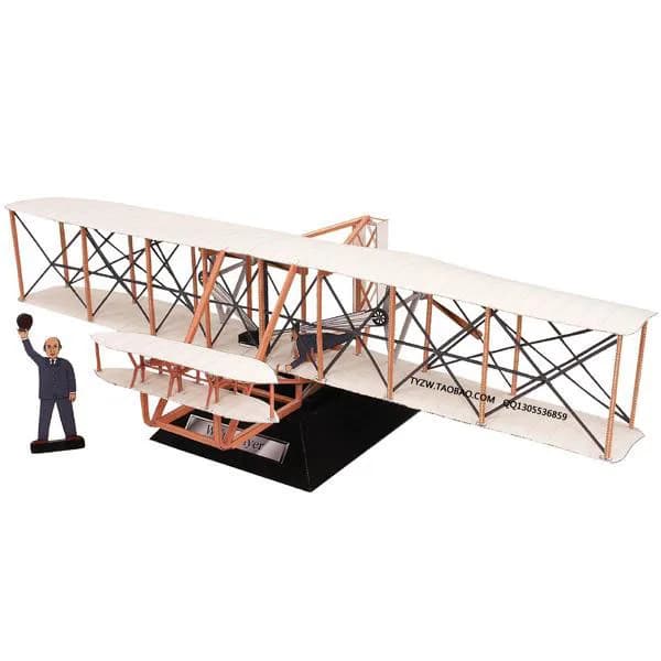Wright Brothers Aircraft Paper Model DIY Origami Toy Handmade Papercraft