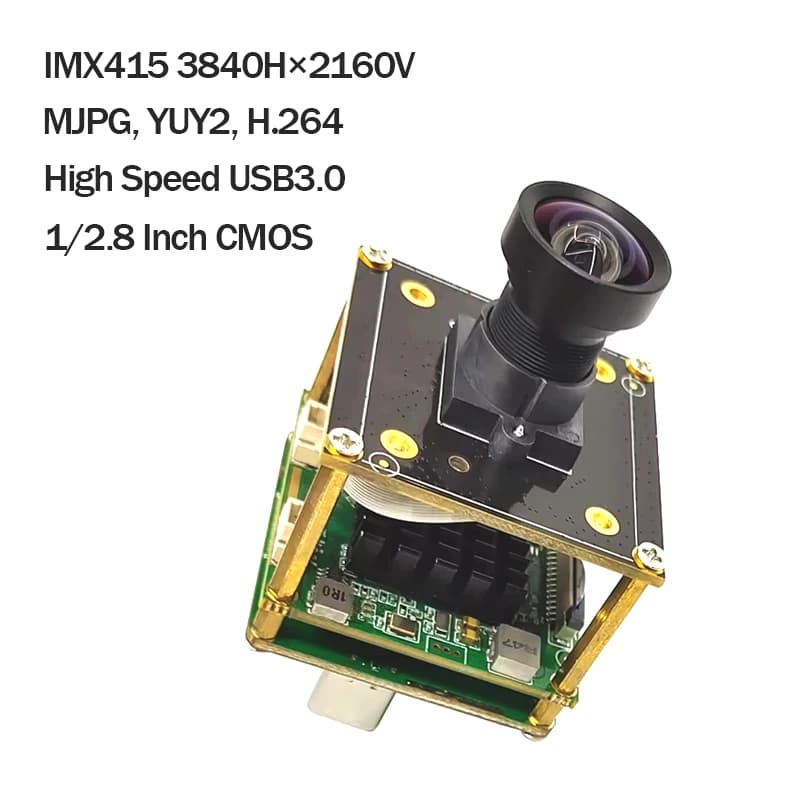 4K 8MP CMOS IMX415 3840H×2160V 60FPS USB3.0 MJPEG/YUY2/H.264 USB camera module for industrial product viewing