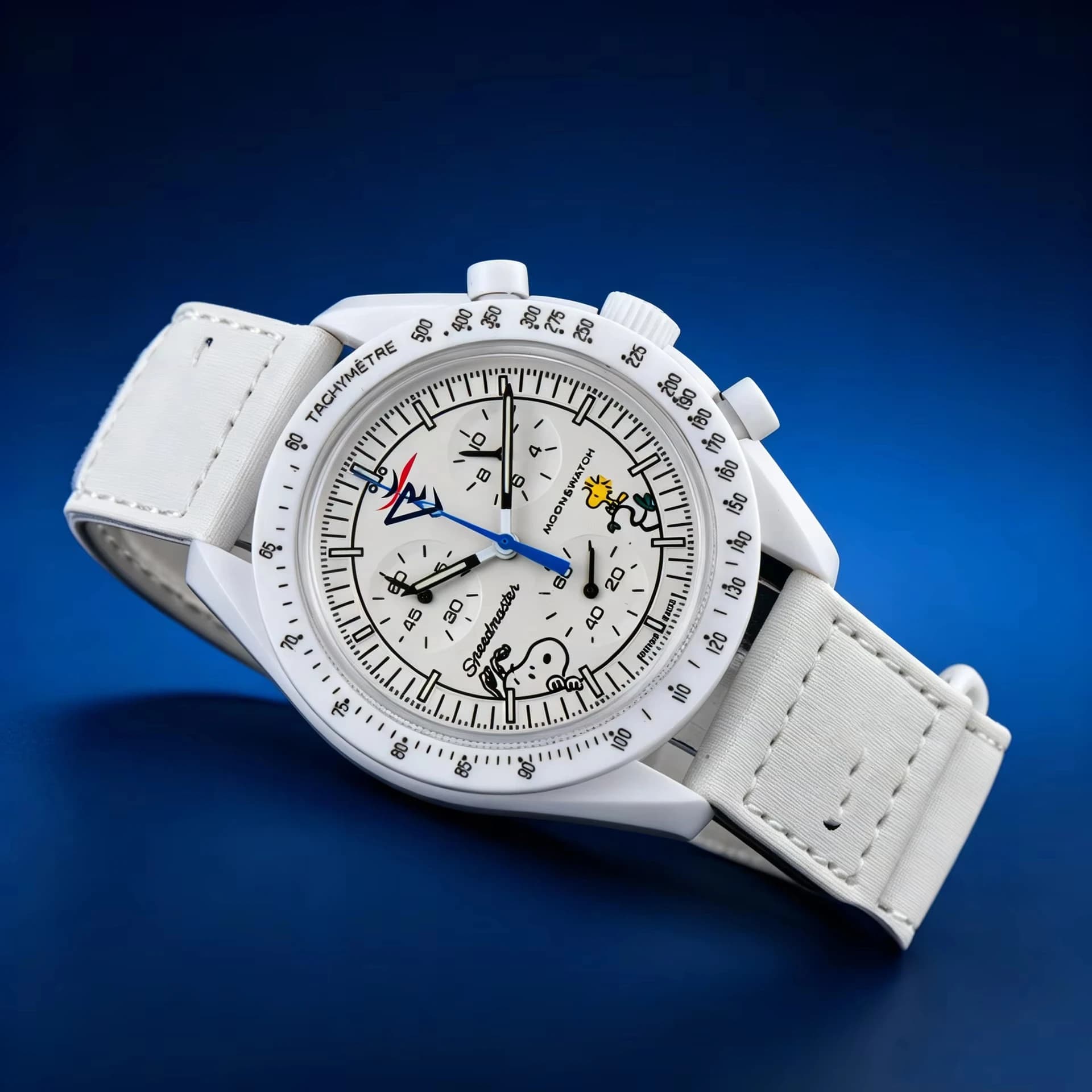 Snoopy Chronograph Quartz Watch Luminous Dial Nylon Strap Men Sports Wristwatch Fashion Cartoon Holiday Surprise Gift