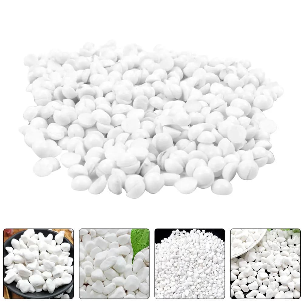 1Set Small White Decorative Stones for Aquariums Terrariums Plant Pots Gardens Landscaping Vases DIY Craft Gravel Rocks Decor