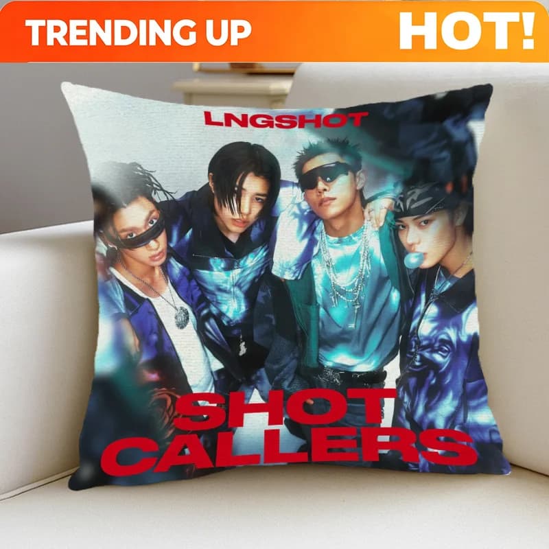 Customize 1pc L-LNGSHOT-ES SHOT CALLERS Pattern Square Pillowcase, Single-Sided Printed Cushion Cover, Perfect for Bedroom, Sofa