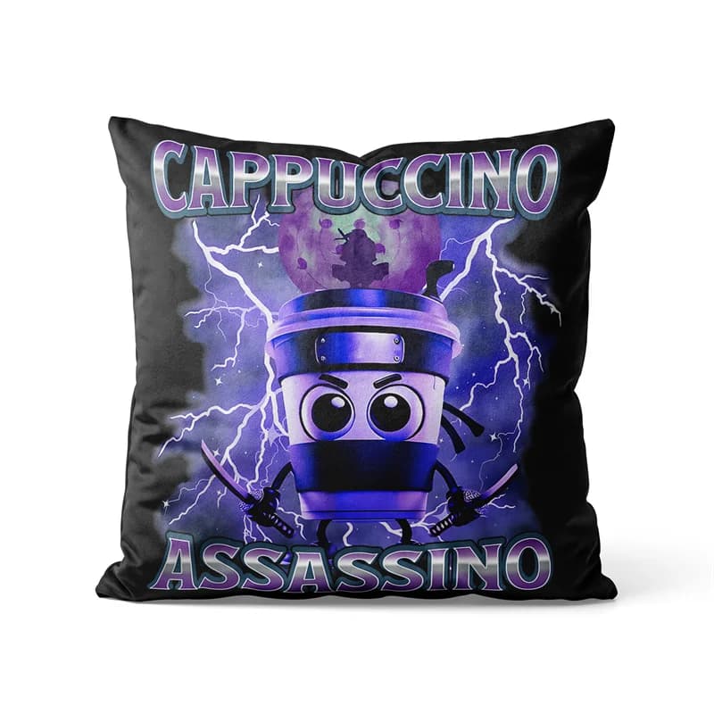 Fodere per cuscini decorativi Gaslight Gatekeep Girlboss Cappuccino Assassino Italian Brainrot 45cm x 45cm