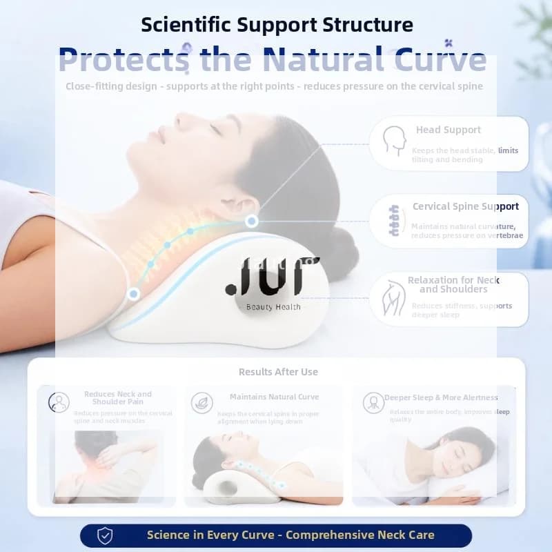 Cuscino ergonomico per massaggio cervicale e delle spalle per uso domestico, aiuta a rilassare le vertebre cervicali.