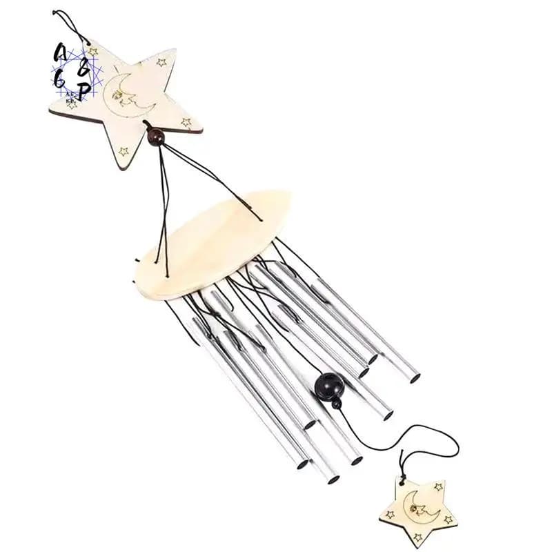 A68P-Metal Wind Chimes Yard Garden Bell Wind Chime Window Bells Wall Hanging Decoration Home Decor Wooden Wind Bell