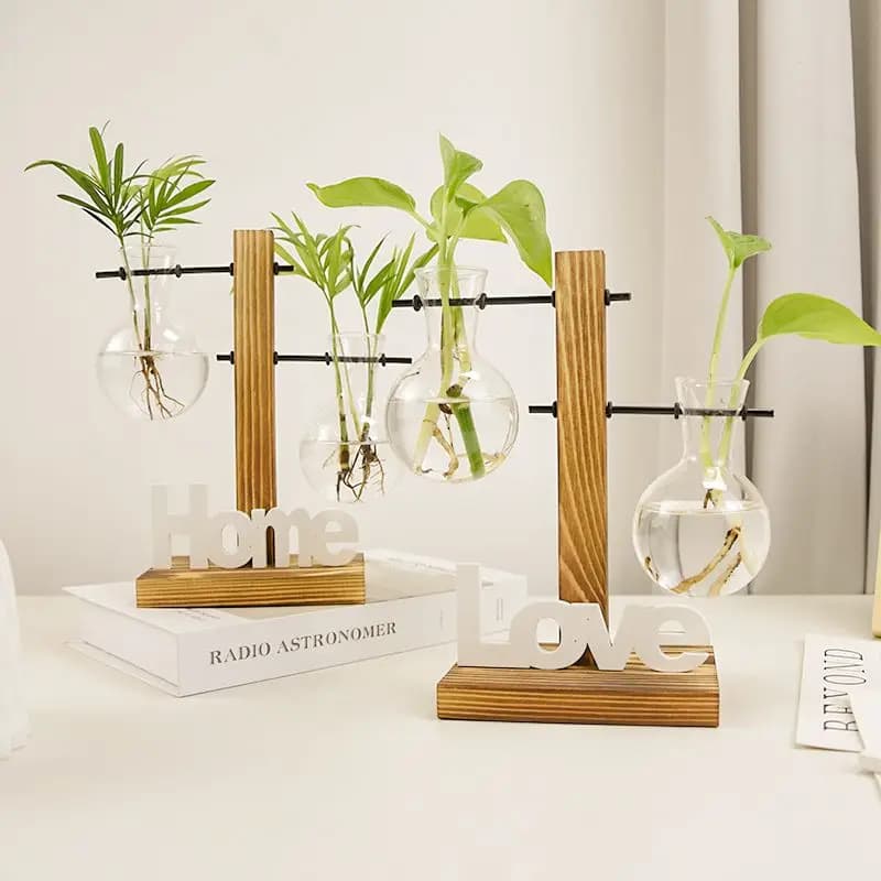 Transparent Hydroponic Flower Pot Imitation Glass Soilless Planting Potted Green Plant Resin Flower Pot Home Vase
