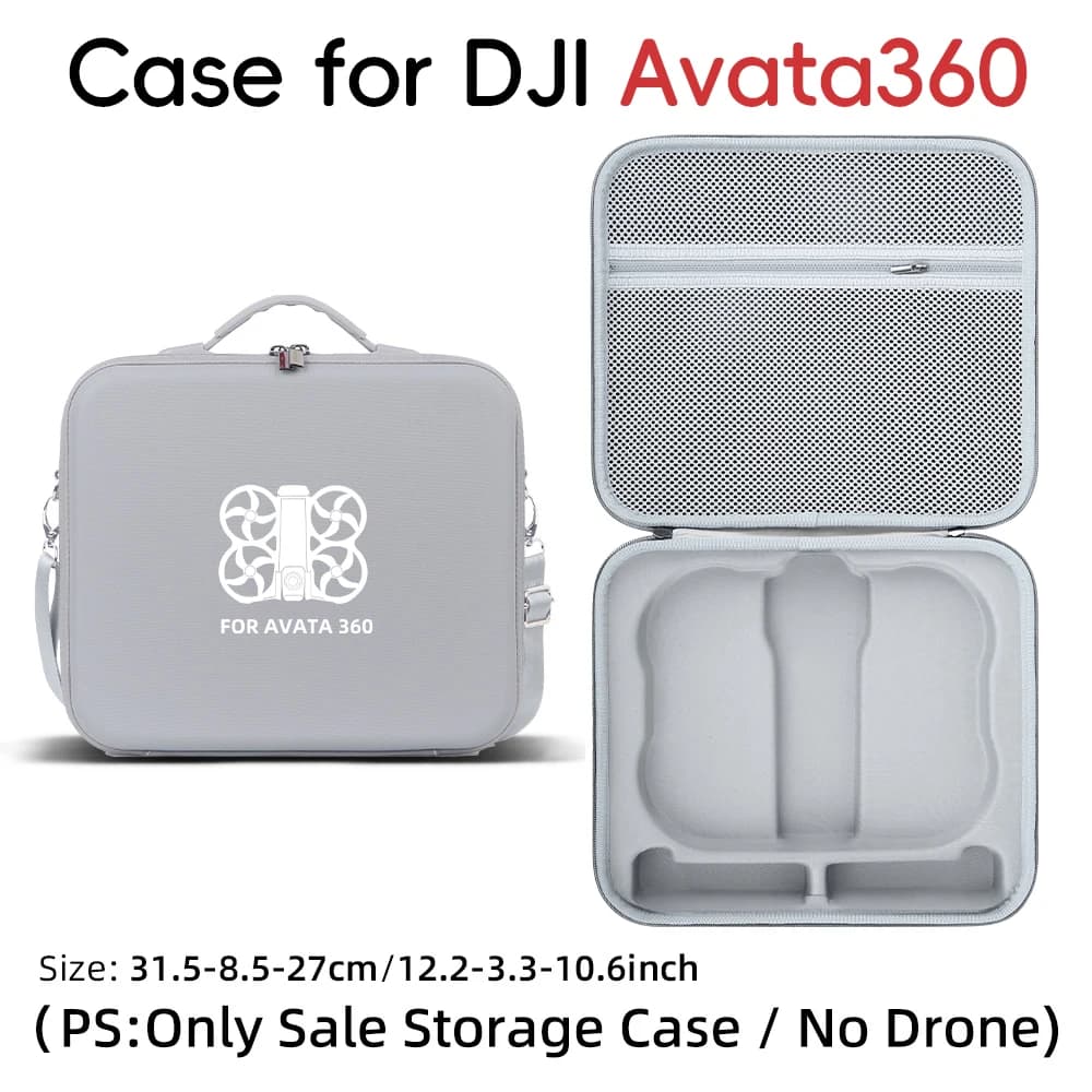 Custodia Rigida per DJI Avata 360, Scatola Protettiva con Maniglia Antiscivolo, Tracolla Regolabile e Tasca in Rete per Batteria Drone