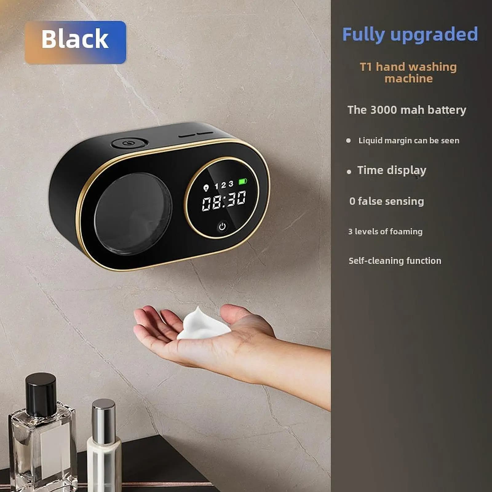 Dispenser automatico di sapone Dispenser di sapone per le mani Lavatrice automatica induttiva montata a parete per bagno doccia dell'hotel