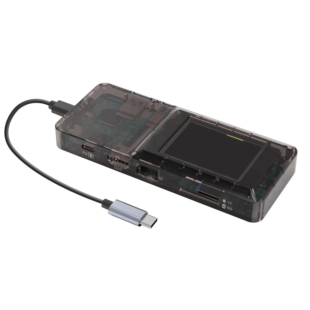 0108-D Typec L Stream Dec Docking station visiva Docking station per porta di rete Pulsante personalizzato con console