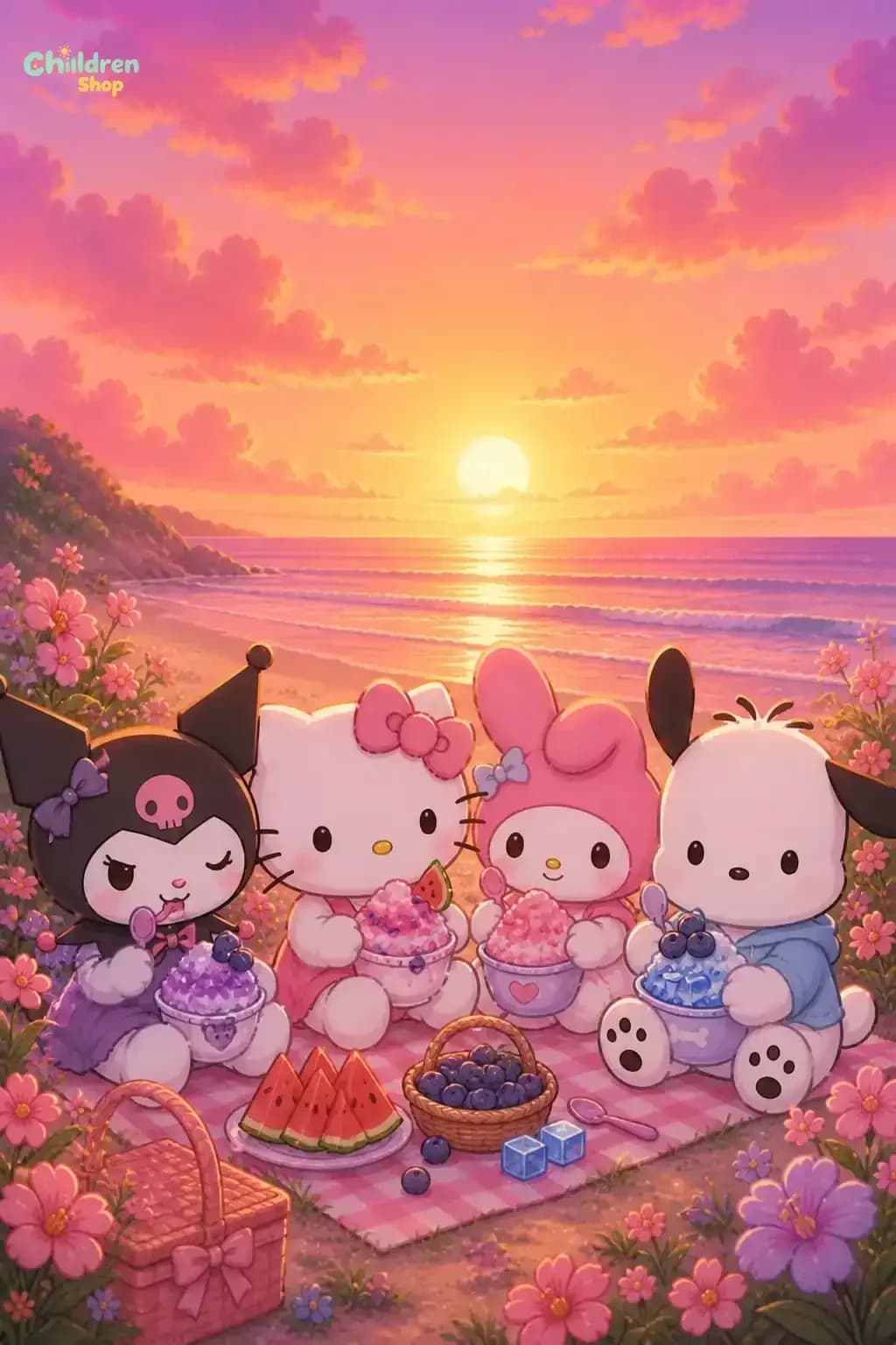 5D DIY Sanrio Sanrio Friends Diamond Painting Full Drill Kawaii Collage Mosaic Home Gift,No Frame