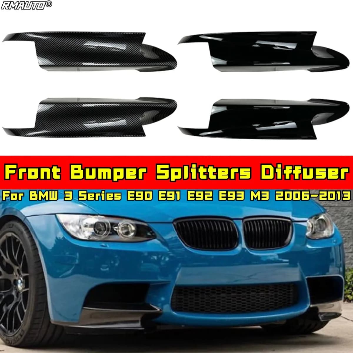 For BMW 3 Series E90 E91 E92 E93 Front Bumper Diffuser Lip Guard for BMW 3 Series E90 E91 E92 E93 2006-2013 Car Accessories