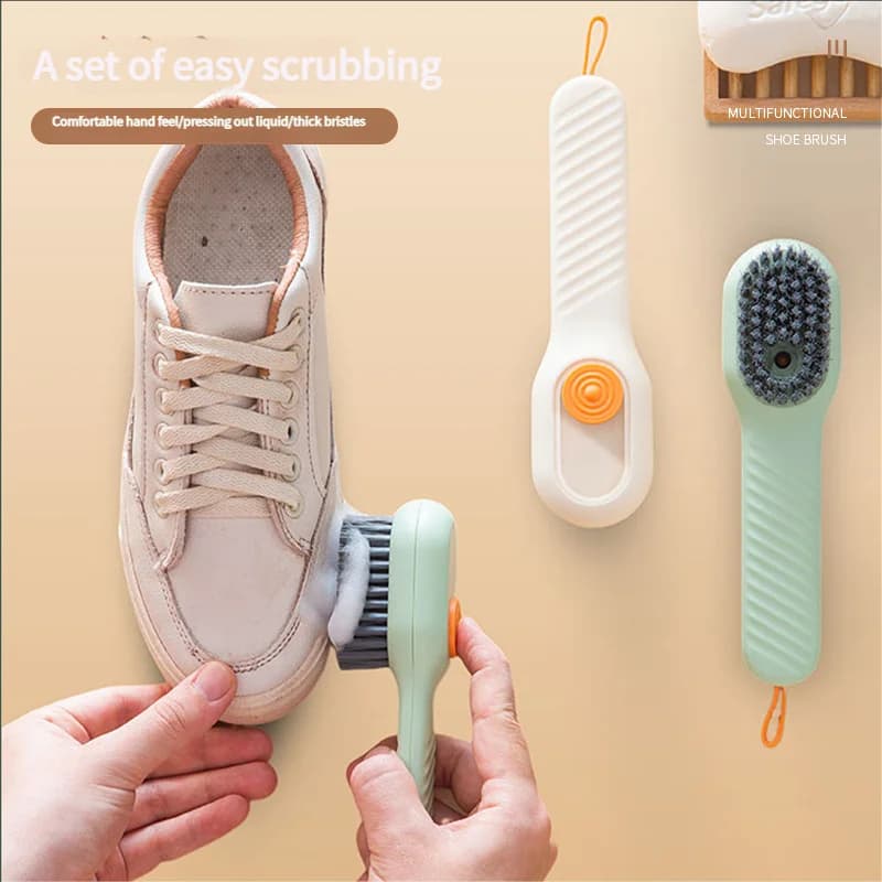 1 spazzola per pulizia automatica multifunzione a scarico liquido: spazzola per scarpe e detergente per vestiti, perfetta strumento per la pulizia della casa
