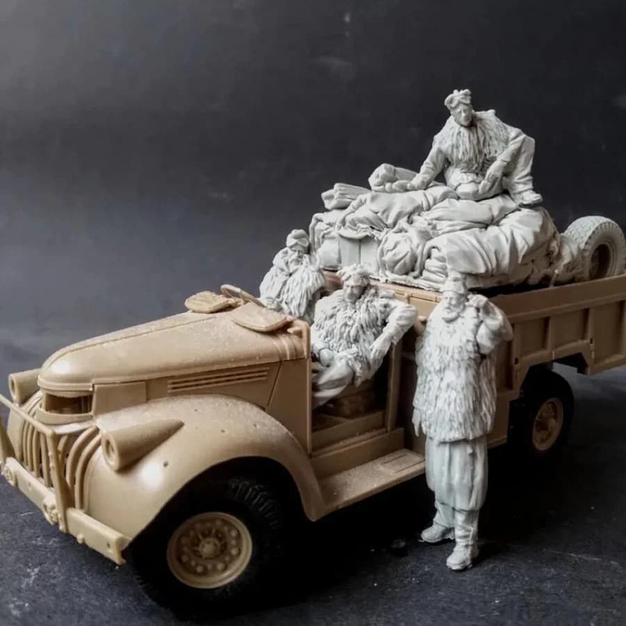 1/35 Resin Figure Model Kit 2 British Army LRDG Crew Set in nord Africa (Storage posteriore e 4 Figure) spedizione gratuita non verniciata