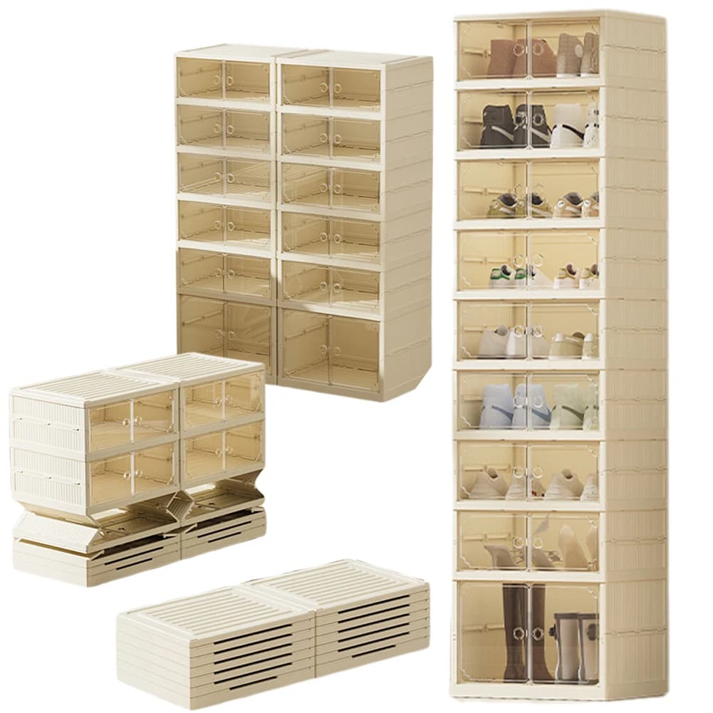 8 Level Folding Shoes Organizer, Stackable Shoes Container, Stackable Shoe Organizer, Home Shoe Organizer