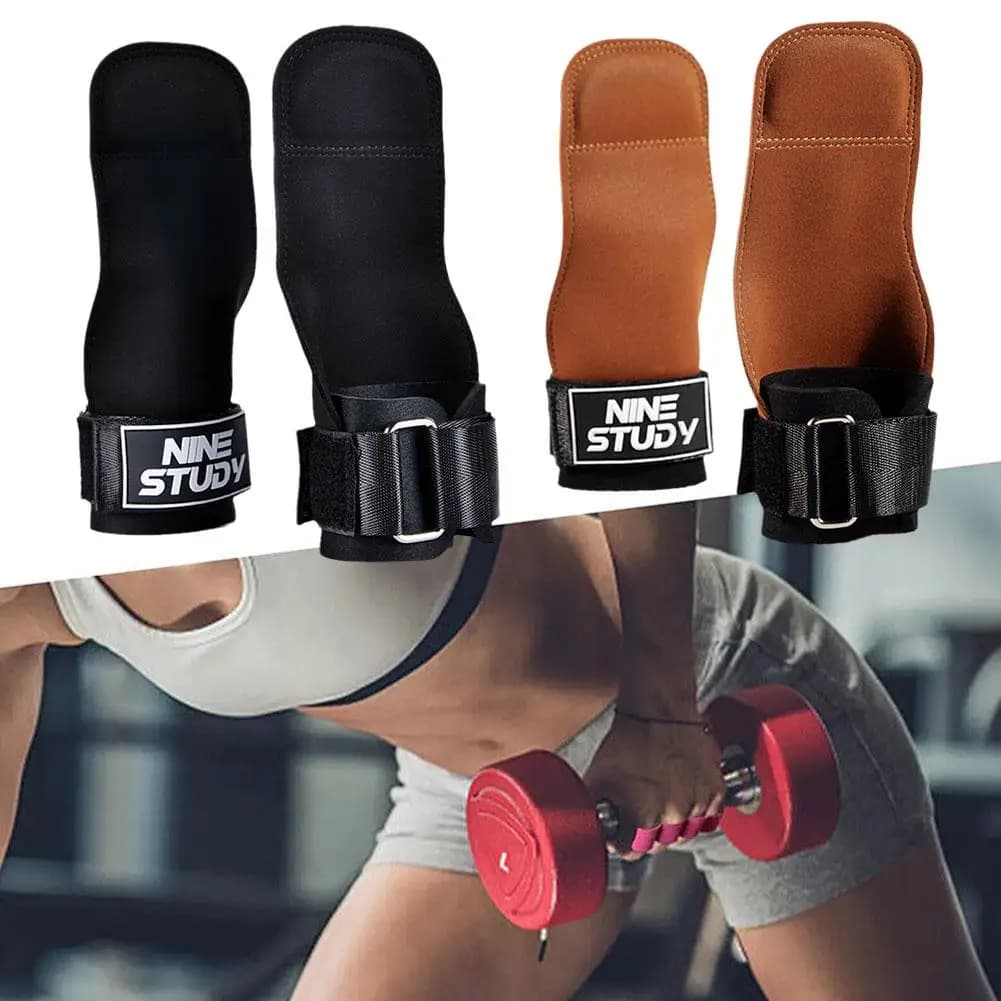 Guanti da palestra Tre dita Pelle bovina Sollevamento pesi Allenamento Palm Grips Ginnastica Guardia Kettlebells Mano Tirare la mano Protezione Up W5U6