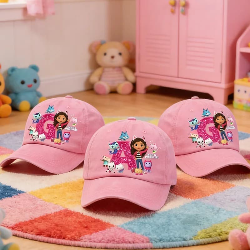 Baseball cap Gabby Dollhouses Anime Letter A-Z for children, breathable, casual, summer, adjustable, for girls, women's headdress, gift idea