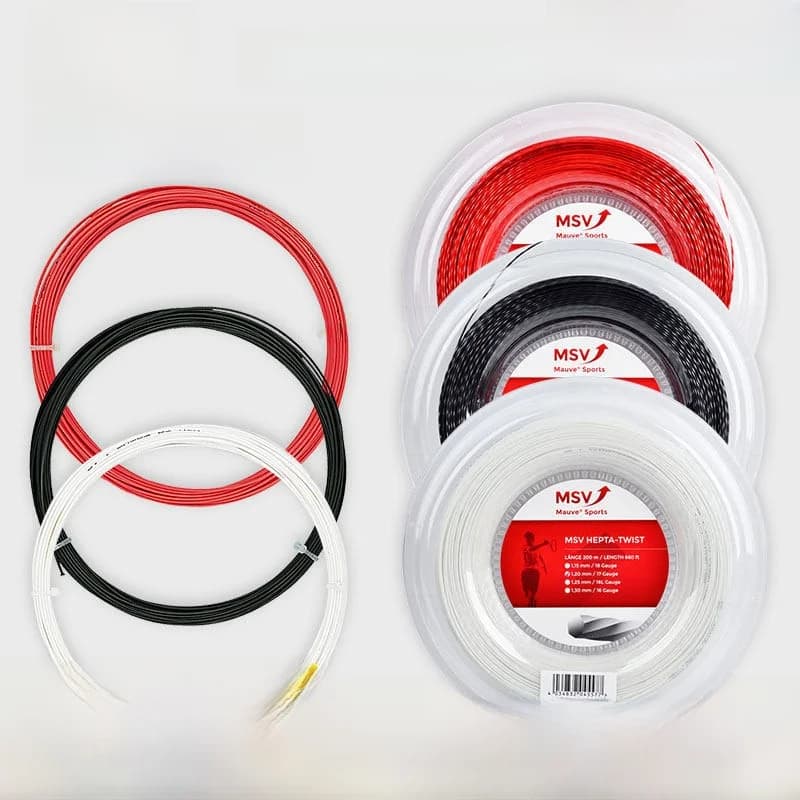 MSV HEPTA TWIST Tennis Racket String Polyester Durable Elastic 7-Strand Large Spool Single Line for Tennis Enthusiasts