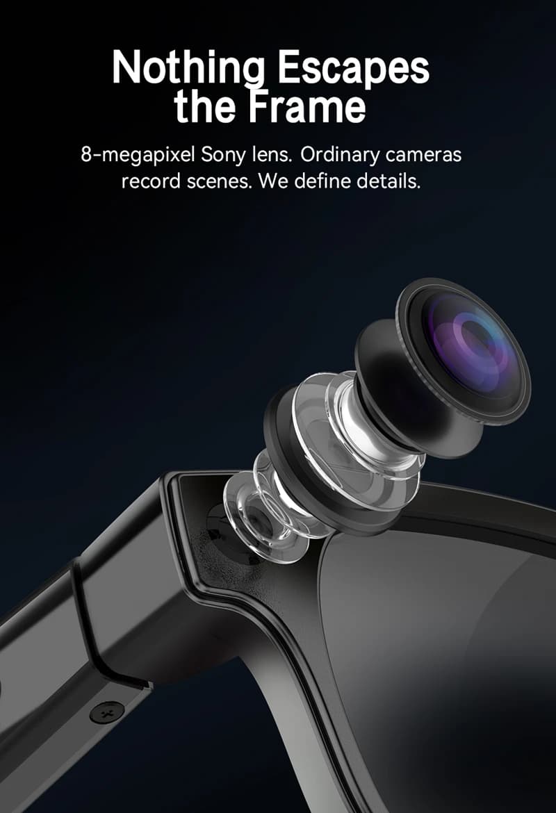 2026 AI Smart Glasses 8MP HD Camera 8K Shooting AI Real-time Translation with Bluetooth 6.0 Earphones Call Recording Music NEW