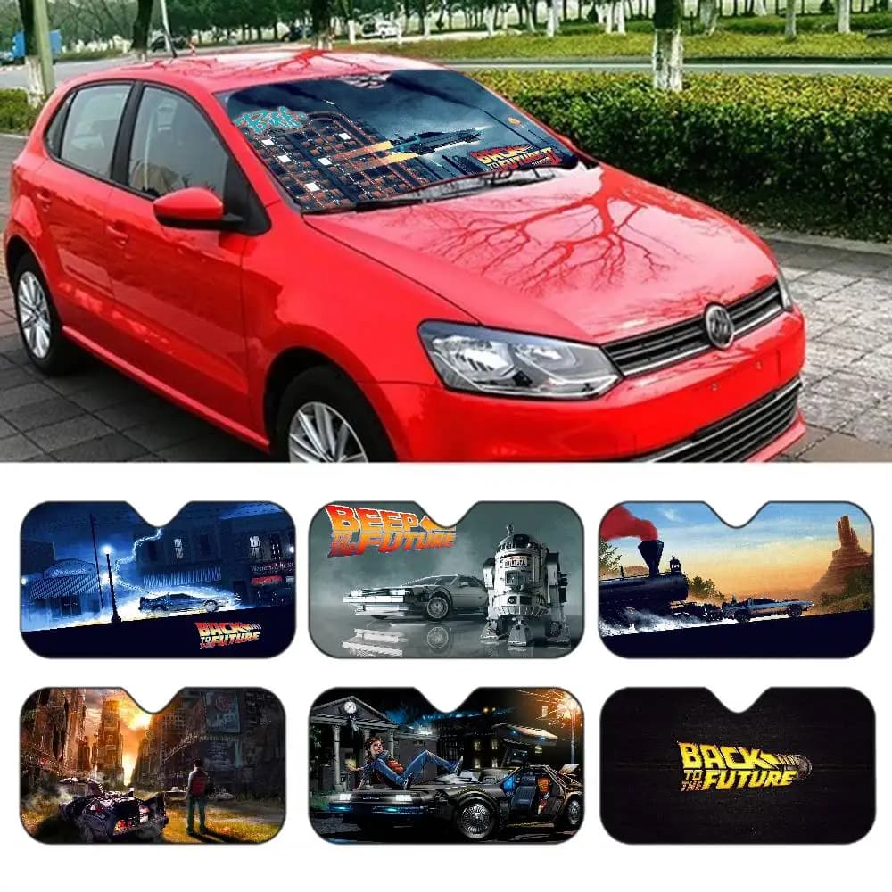 Parasole per Parabrezza Auto con Tema 'Ritorno al Futuro', 70x130cm, Pellicola Decorativa per Finestrini Auto
