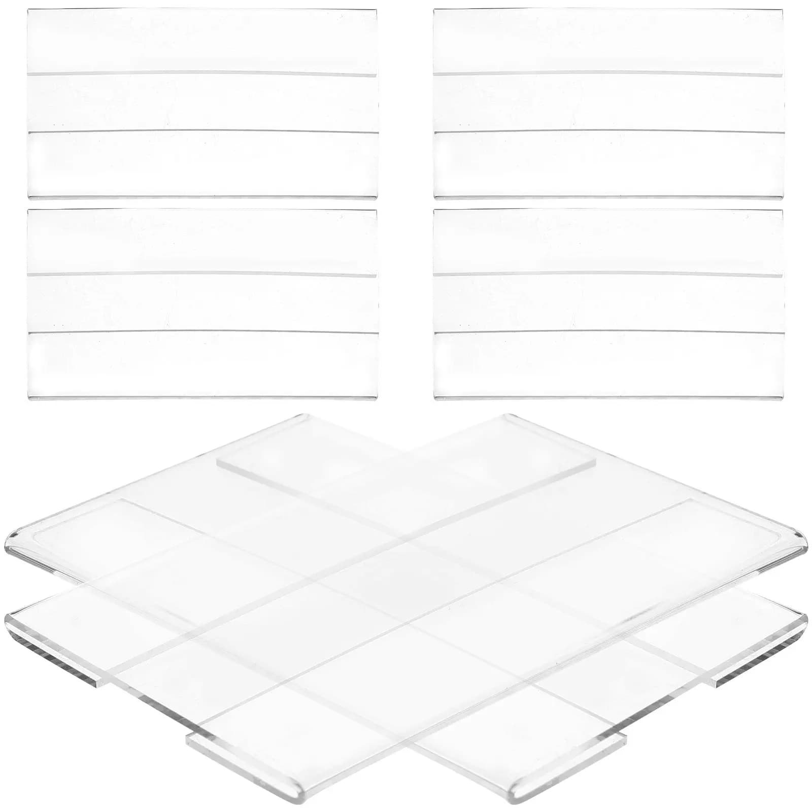 6 Pezzi Portaetichette in Acrilico, Supporti Stabili Antiscivolo per Etichette da Scaffale, Accessori per Esposizione in Supermercati e Centri Commerciali, Resistenti all'Usura