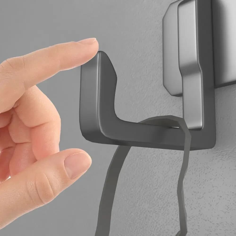 Black/White/Grey Space Aluminum Row Hook Wall Hanging Heavy Duty Towels Robe Hook Strong Adhesive Save Space Clothes Coat Hook