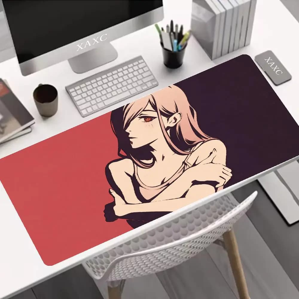 Tappetino per mouse Chainsaw Man Overlock Makima antiscivolo grande XAXC Accessori da gioco Tappetino da scrivania Kawaii Anime Tappetino per mouse Speed Edition