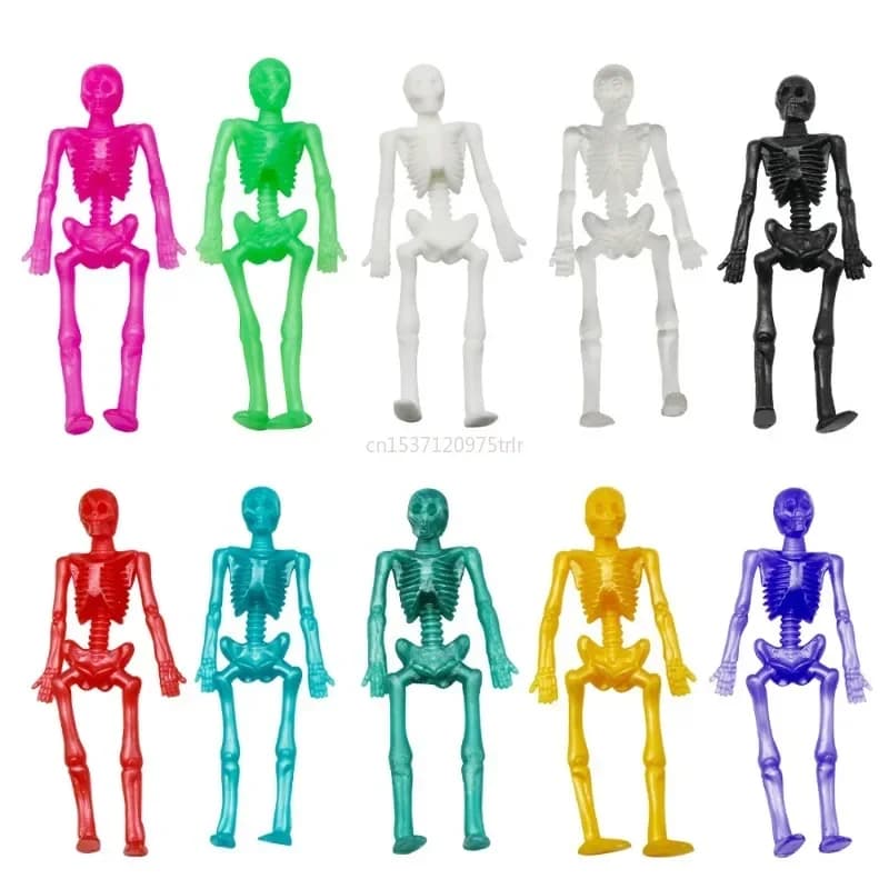 Estensibile scheletro uomo bomboniere per bambini TPR gomma morbida Zombie Horror bambola giocattolo antistress regali di Halloween giocattoli Fidget