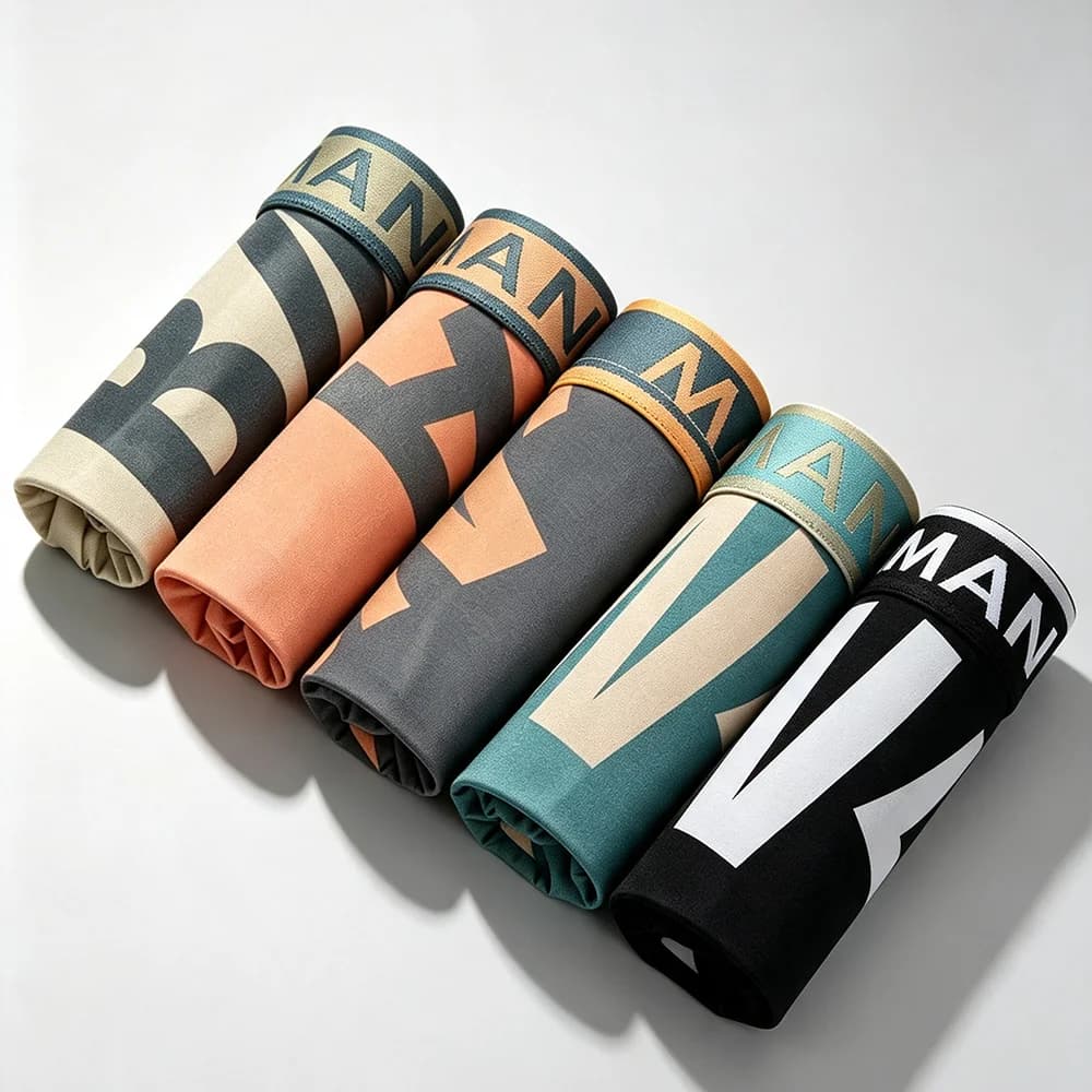 Men's Cotton Seamless Breathable Boxer Briefs 5-Pack Fixed Color Set with Stay-Put Waistband Comfort Underwear