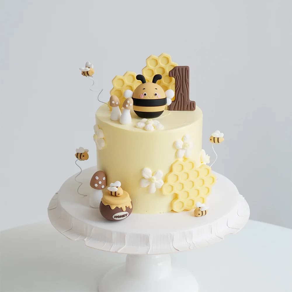 Decorazioni per Torte a Tema Ape, Topper in Legno a Nido d'Ape con Numeri per Baby Shower, Feste per Bambini, Accessori per Pasticceria