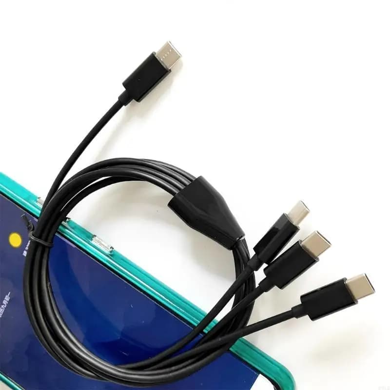 2025 New USB C to Multi 3 in 1 USB Long Cable 1M/3.28ft Charging Cord Universal Multiple Ports Long Charging Cable USB C