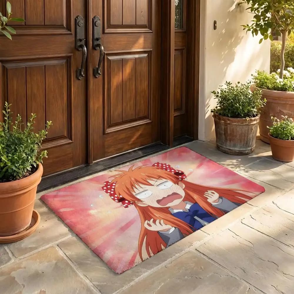 KWaii M-Monthly Girls' Nozaki-kun Tappetino in flanella per porta, antiscivolo, per camera da letto, soggiorno, decorazioni per la casa