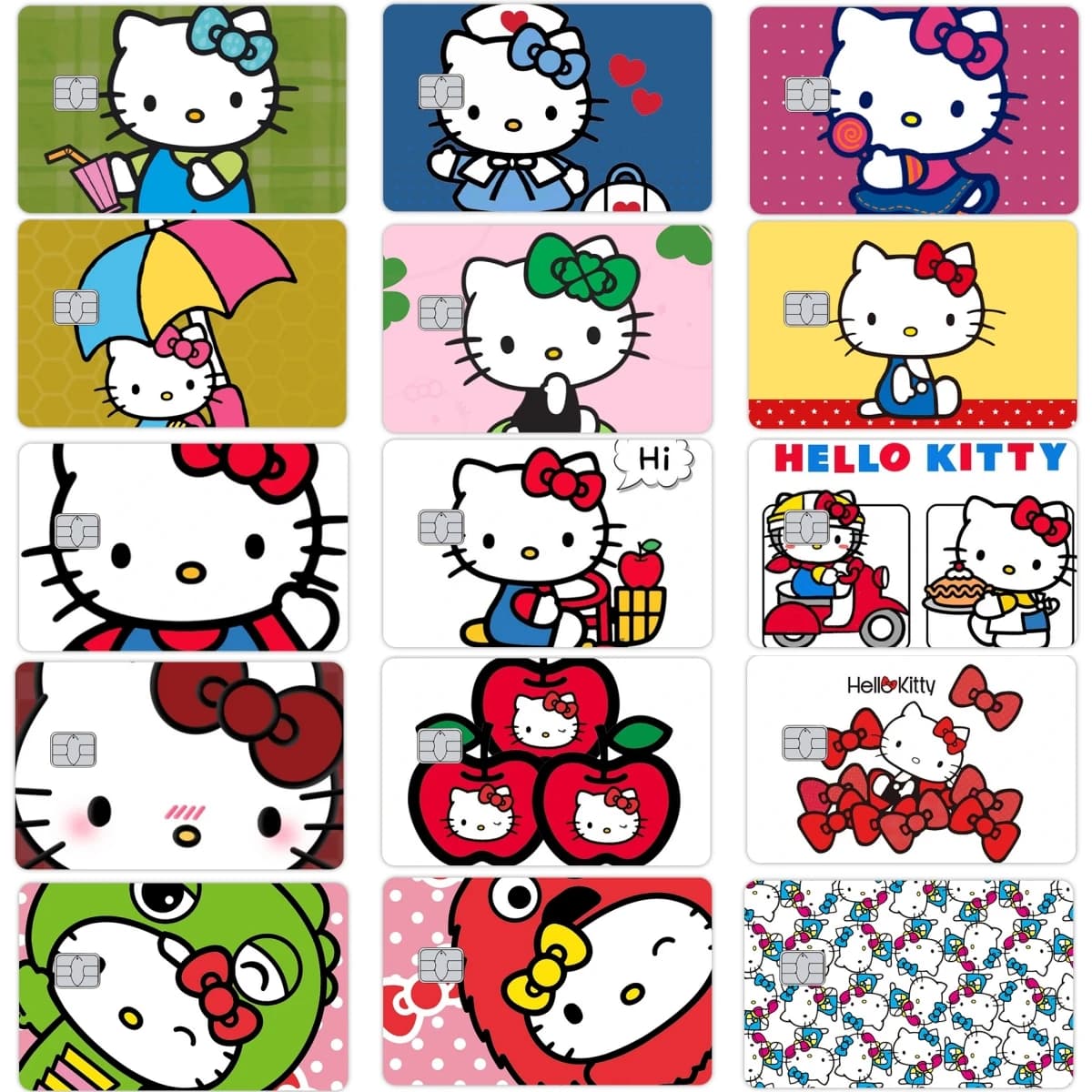 Cartoon Hello Kitty Couple Stickers Film Cover Leather Credit Bank Visa Protective Film Leather Small Free Chip Decalcomania Gift