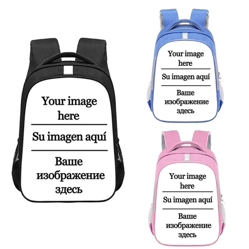 Personalizza l'immagine Logo Zaino in tela Donna Uomo Borse da viaggio Borse da scuola per bambini Ragazzi Ragazze Borsa per libri Zaini regalo per bambini