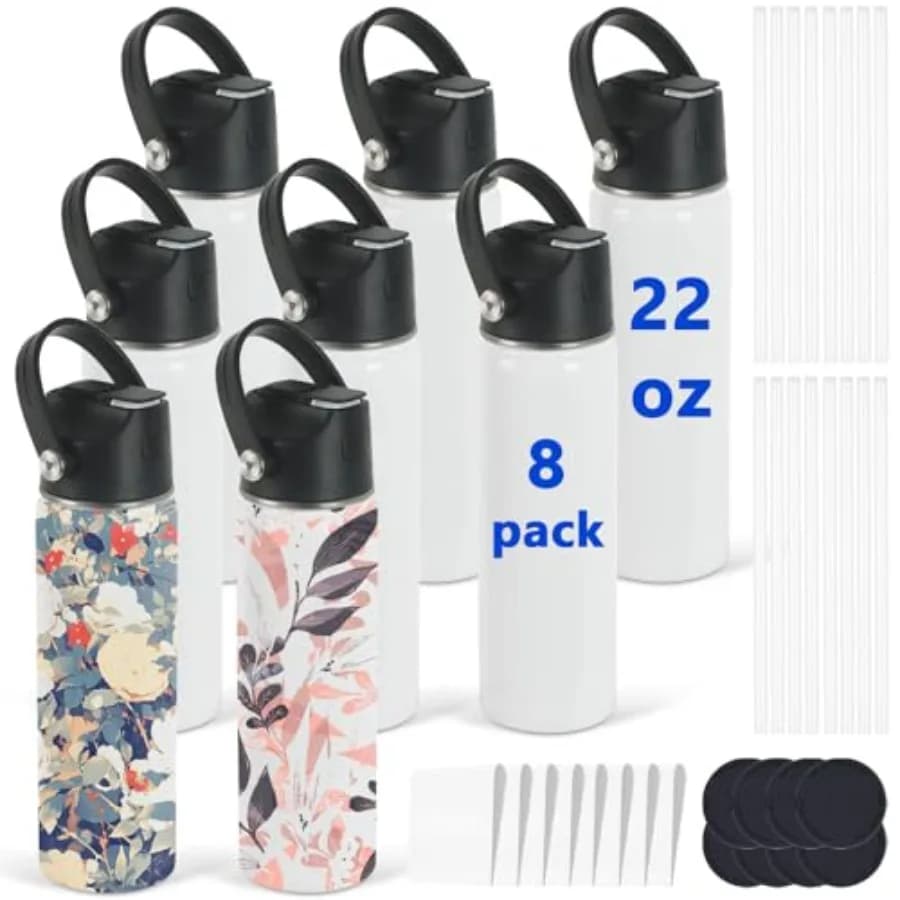 Borracce Sportive Vuote per Sublimazione da 22 oz, Bicchieri Termici in Acciaio Inossidabile per Sublimazione all'Ingrosso con Coperchio Antigoccia