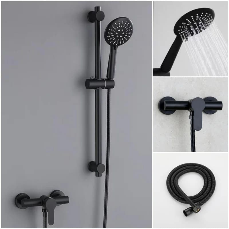 Faucets set for shower system Mixer taps for wall mounting in 304 stainless steel with hand shower head Bath mixer Ducha bathtub