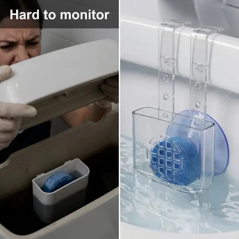 Removable Silicone Toilet Tank Tablet Holder Easy to Clean Hanging Toilet Cleaner Hanger for Daily Bathroom Use