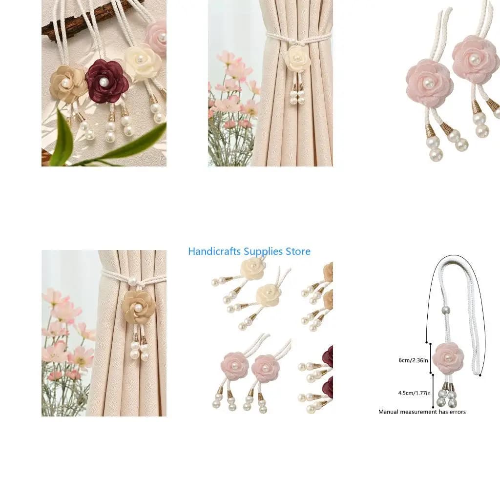 R1WA Beautiful Flower Pattern Curtain Fasteners Soft Polyester Texture for Curtain