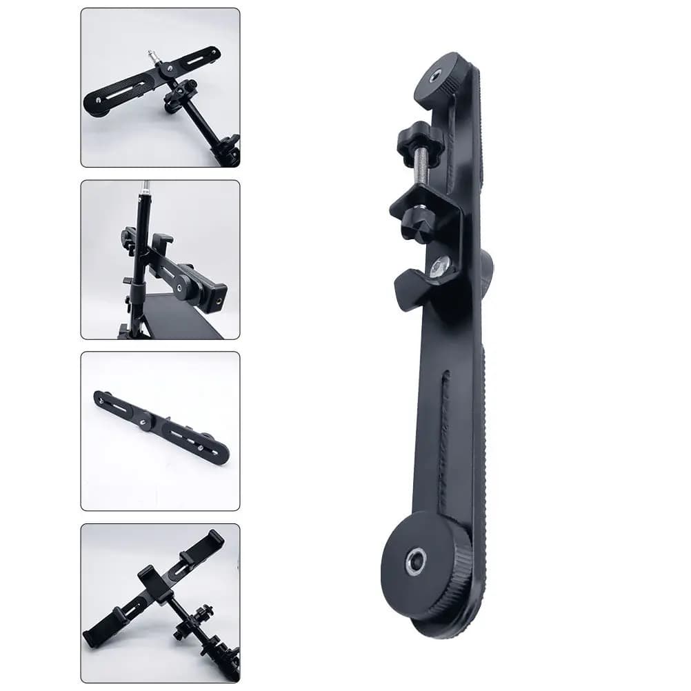 Multi-Camera Smartphone Mount Adapter Holder Adjustable 3-Phone Mount Rack Live Streaming Tool Compatible with Mic Camera Clip