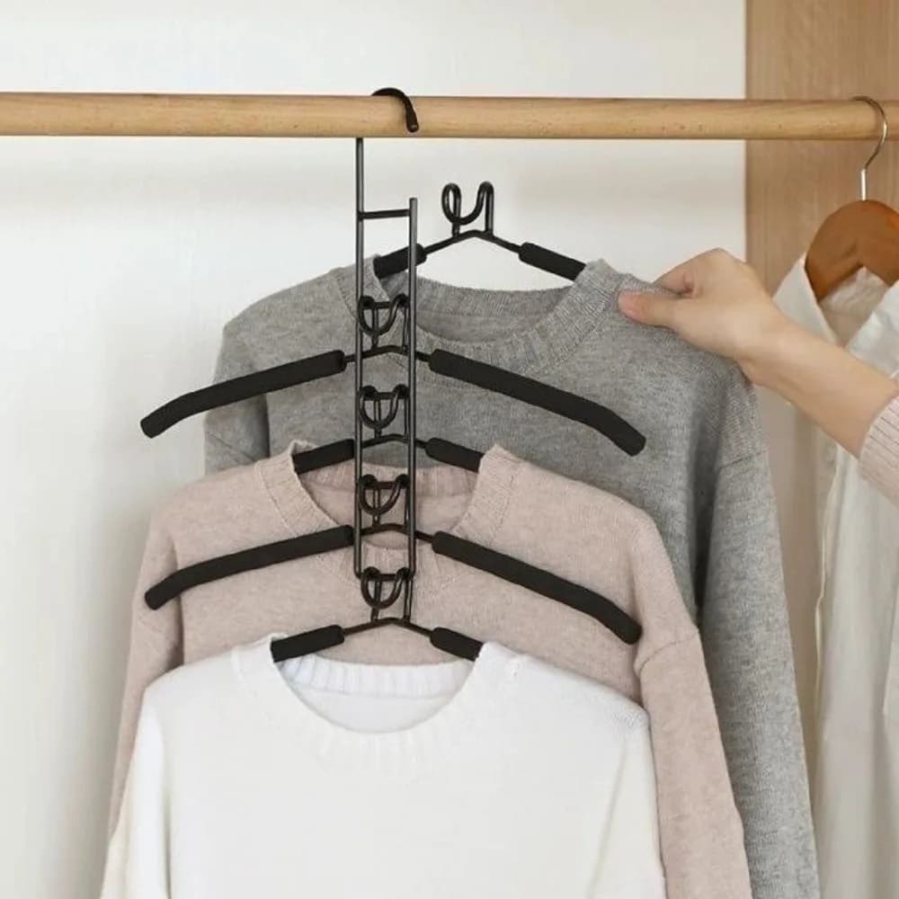 New 5-layer coat hangers storage storage space for removable cabinet
