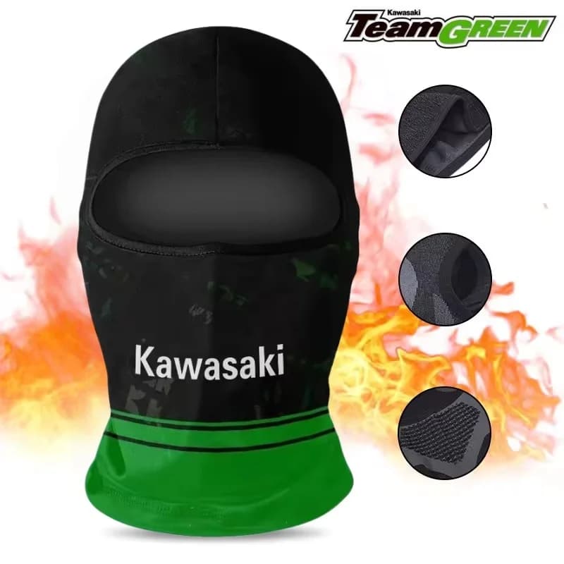 Scaldacollo Termico Antifreddo Kawasaki, Cappello Invernale da Sci, Balaclava, Maschera Integrale, Copricapo per Sci, Ciclismo, Caccia, Protezione Collo e Testa, Sottocasco