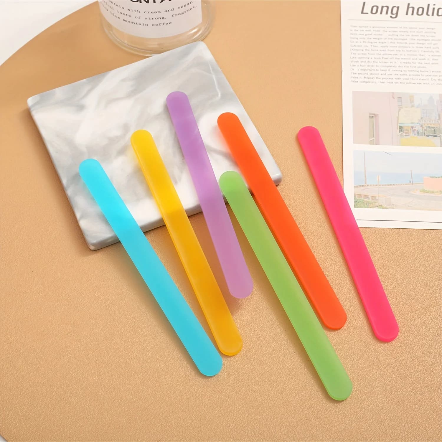 Stampi per ghiaccio acrilici colorati da 36 pezzi, bastoncini per gelato riutilizzabili fatti in casa senza BPA, bastoncini per ghiaccioli di gelatina estiva fai da te
