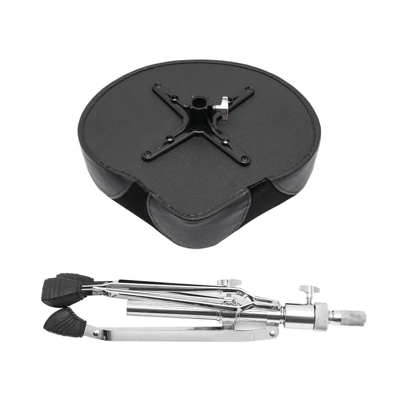Sgabello per Batteria Regolabile con Seduta Imbottita, Sedia Portatile per Batteristi con Doppio Supporto e Piedini Antiscivolo