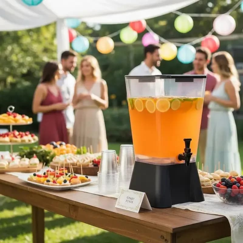 Liquid Container 5 Gallon For Restaurants Hotels Parties, No-Drip Spigot Plastic Juice Dispenser Iced Tea Lemonade Water Pitcher Large Capacity Clear Body Heavy Duty Construction