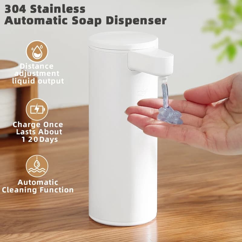 Dispenser automatici di sapone liquido in acciaio inossidabile Cucina Bagno Sensore ricaricabile Dispenser intelligente di detersivo per shampoo disinfettante per le mani